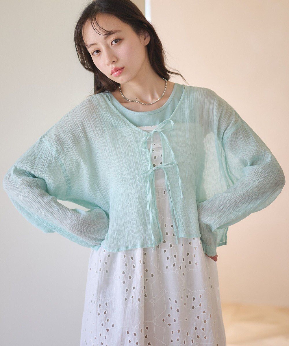 【アースミュージックアンドエコロジー/earth music&ecology】のSET2点クレープリボンブラウス+インナー インテリア・キッズ・メンズ・レディースファッション・服の通販 founy(ファニー) ファッション Fashion レディースファッション Fashion for Women トップス・カットソー Cut & Sew Tops シャツ・ブラウス・オフィスカジュアル Elegant Blouses & Button-Ups おすすめ Recommended / Our Picks インナー Innerwear タンク Tank Top, Sleeveless Top ダブル Double, Double-Breasted フェミニン Feminine, Girly フォルム Silhouette, Form ベーシック Basic, Essential ポケット Pocket, Pocket Detail リボン Ribbon, Bow 夏 Summer 春 Spring S/S・春夏 SS, Spring/Summer, Warm Season Mint|ID: prp329100004662517 ipo3291000000033735230