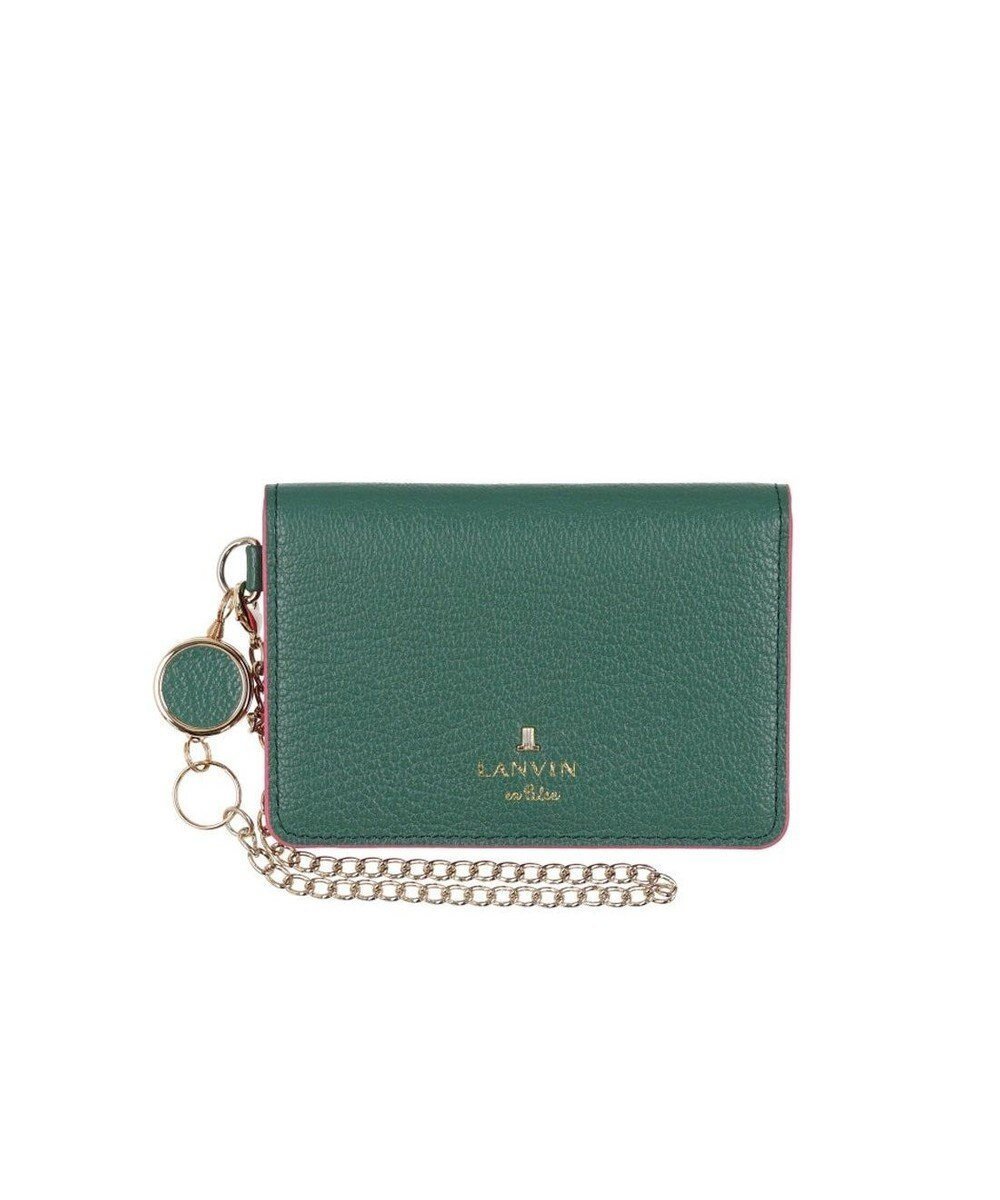 【ランバン オン ブルー/LANVIN en Bleu】のリム リール付き2面パスケース インテリア・キッズ・メンズ・レディースファッション・服の通販 founy(ファニー) ファッション Fashion レディースファッション Fashion for Women ミニ財布・二つ折り財布 Wallets & Card Cases シンプル Simple, Minimal エレガント 上品 Elegant 財布 Wallet, Purse ダークグリーン|ID: prp329100004662523 ipo3291000000033735259