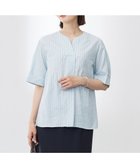 【ジェイ プレス/J.PRESS】の【洗える】BEZ 空羽ストライプ クルーネック ブラウス アクアグリーン系|ID: prp329100004662565 ipo3291000000035558414