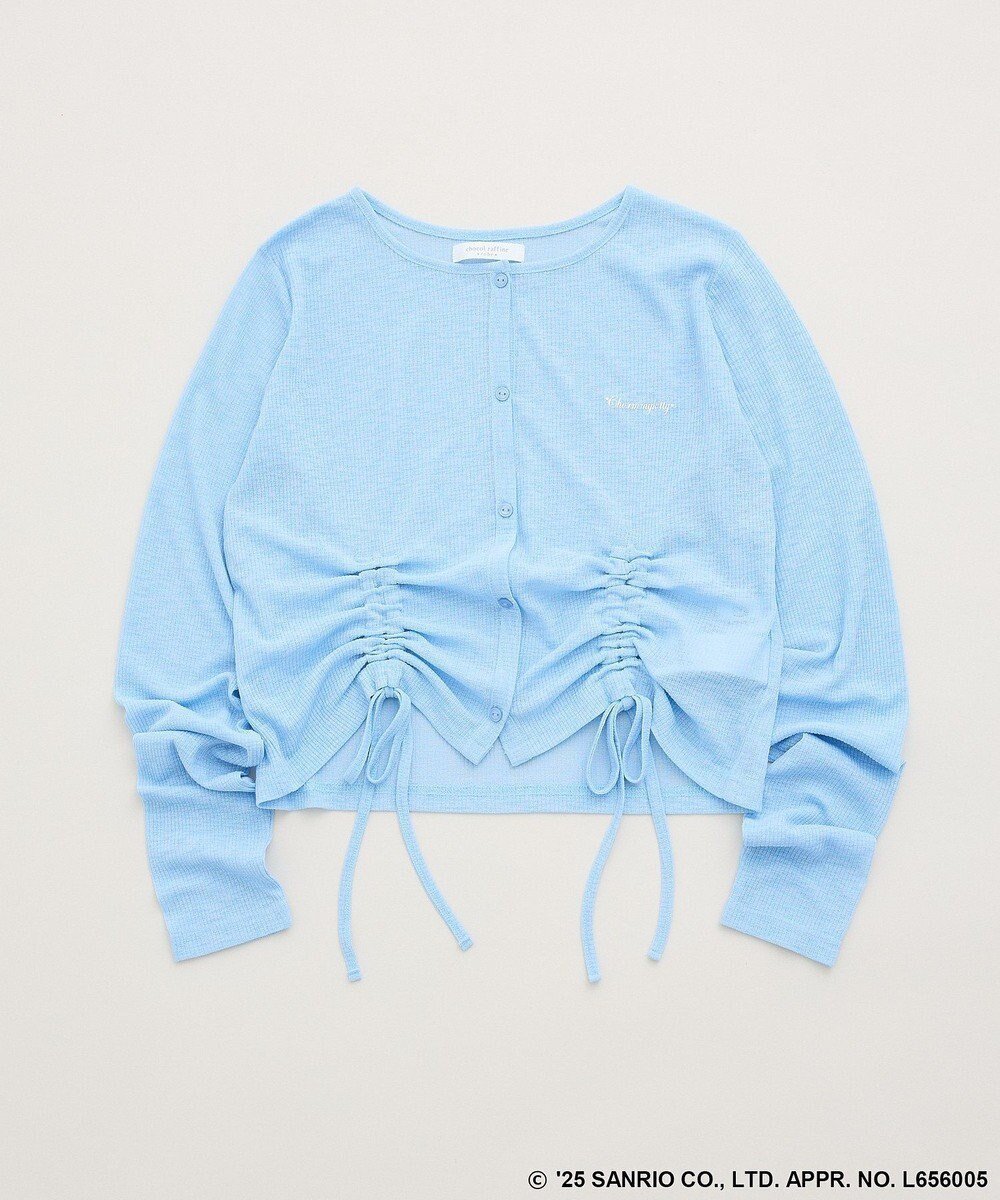 【グリーンパークス/Green Parks】のチャーミーキティ/フロントギャザーシアーカーディガン インテリア・キッズ・メンズ・レディースファッション・服の通販 founy(ファニー) ファッション Fashion レディースファッション Fashion for Women トップス・カットソー Cut & Sew Tops カーディガン・羽織り Layered Style Cardigans カーディガン Cardigan, Knitwear キャラクター Character, Licensed Characters コンパクト Compact, Small Size シアー Sheer, See-Through フェミニン Feminine, Girly フォルム Silhouette, Form フロント Front, Front Design プリント Print, Printed Pattern ポケット Pocket, Pocket Detail 人気 Popular, Best Seller 夏 Summer 春 Spring S/S・春夏 SS, Spring/Summer, Warm Season Light Blue|ID: prp329100004662638 ipo3291000000033735665