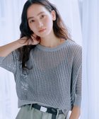【トック/TOQUE】の25SS新作〈大草直子さんアドバイザー〉【洗える/天然素材】ウォッシャブルシルク×コットン粗メッシュニットドルマンスリーブ5分袖 グレー|ID: prp329100004662700 ipo3291000000033735895