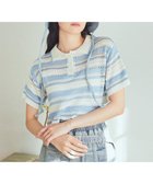 【アースミュージックアンドエコロジー/earth music&ecology】のキラキラボタン透かしニットポロ 人気、トレンドファッション・服の通販 founy(ファニー) ファッション Fashion レディースファッション Fashion for Women トップス・カットソー Cut & Sew Tops ニット Knit Tops & Sweaters ショート Short, Short Length セーター Sweater, Knitwear トレンド Trend, Trending Now ボトム Bottoms, Lower Wear ポケット Pocket, Pocket Detail 夏 Summer 春 Spring S/S・春夏 SS, Spring/Summer, Warm Season 透かし Cut-Out, Lacework thumbnail Border Blue|ID: prp329100004663005 ipo3291000000033737121