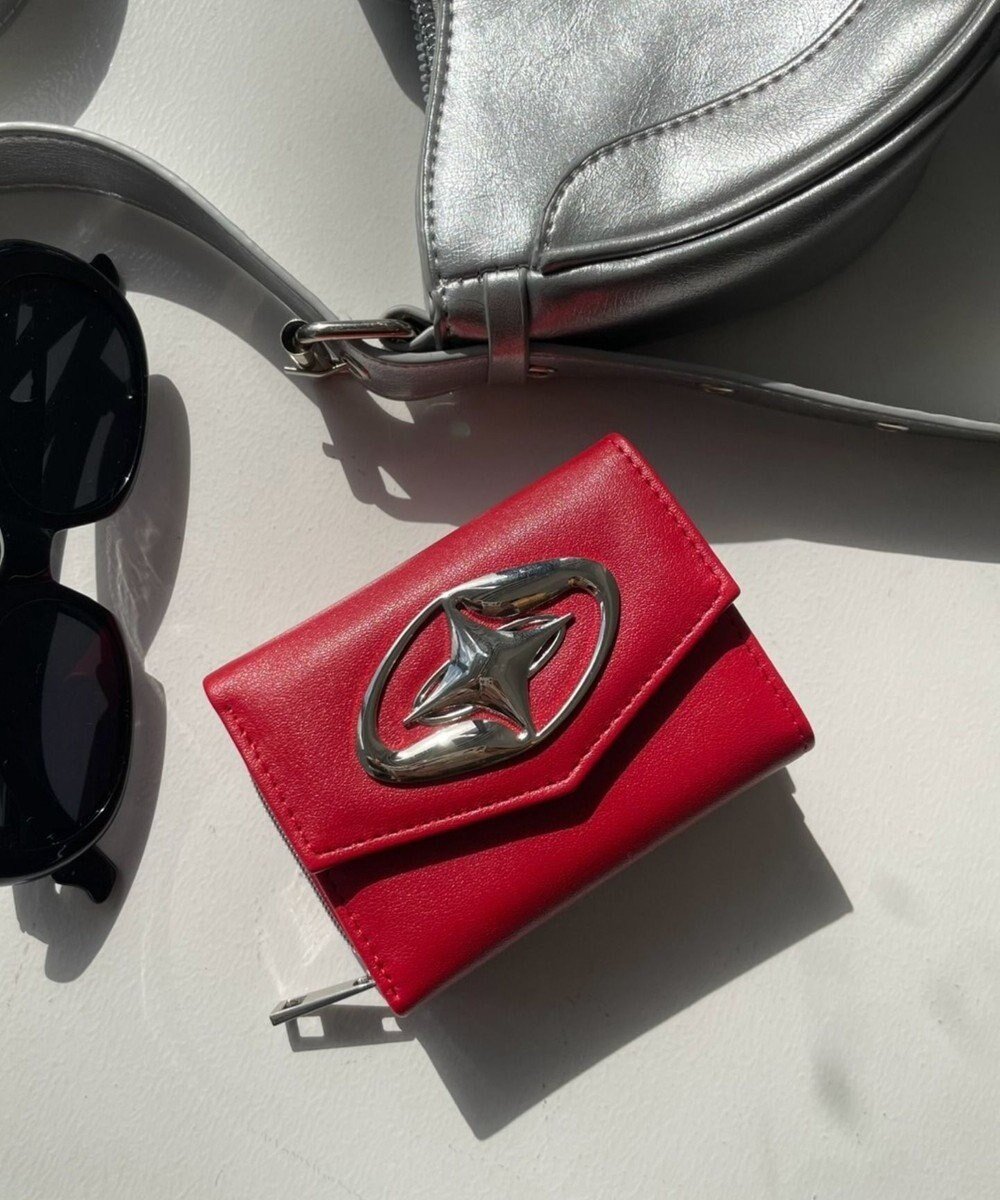 【ウィゴー/WEGO】のBIGメタルパーツウォレット インテリア・キッズ・メンズ・レディースファッション・服の通販 founy(ファニー) ファッション Fashion レディースファッション Fashion for Women ミニ財布・二つ折り財布 Wallets & Card Cases おすすめ Recommended / Our Picks コンパクト Compact, Small Size シルバー Silver, Metallic Silver スマホ Smartphone, Mobile Device メタル Metal, Metal Parts 財布 Wallet, Purse レッド|ID: prp329100004663116 ipo3291000000033737536