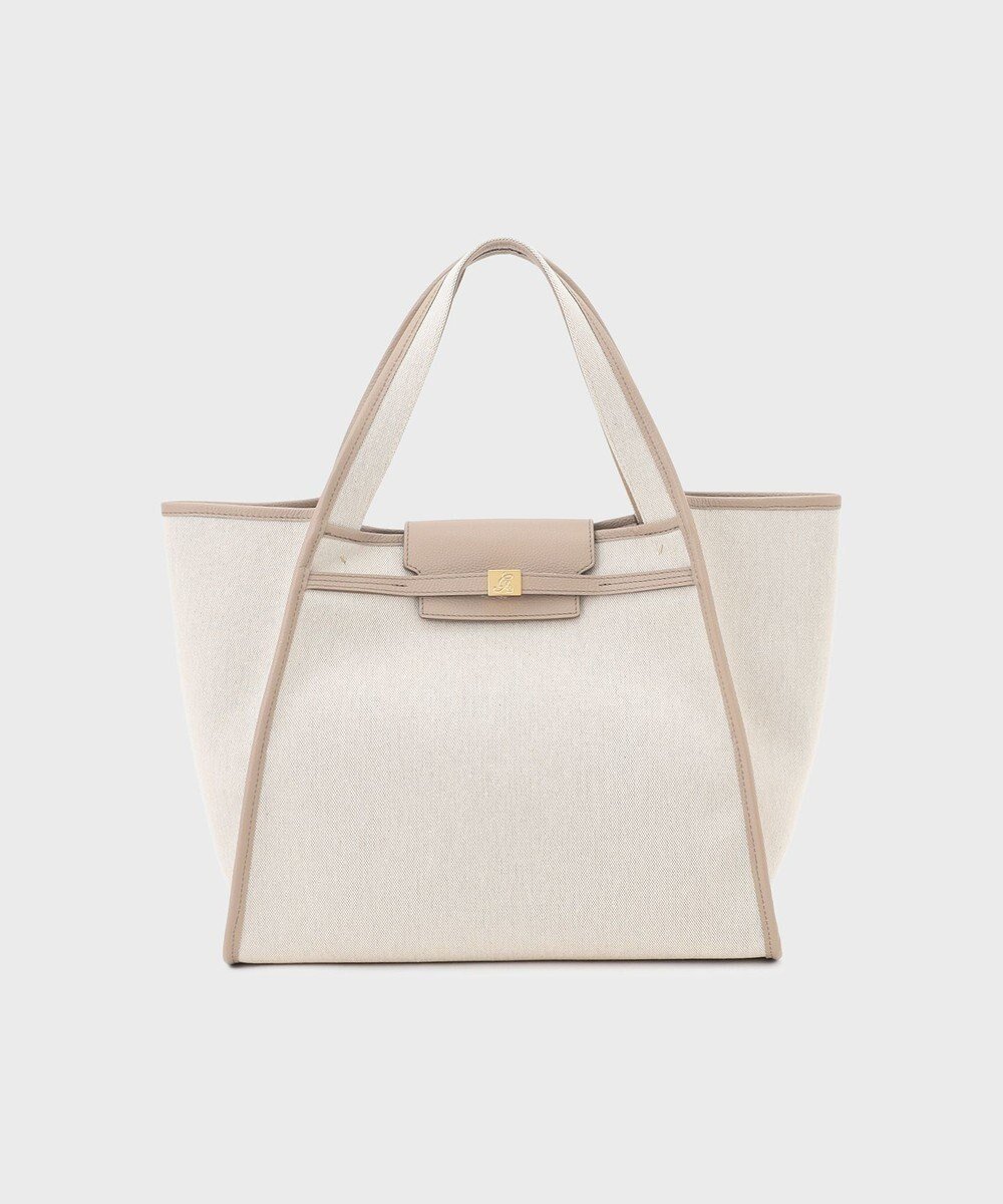 【グレース コンチネンタル/GRACE CONTINENTAL】のフラップトートバッグ インテリア・キッズ・メンズ・レディースファッション・服の通販 founy(ファニー) 　ファッション　Fashion　レディースファッション　Fashion for Women　バッグ　Bags　キャンバス　Canvas, Canvas Fabric　トリミング　Trimming, Decorative Edge　フラップ　Flap, Flap Pocket　メタル　Metal, Metal Parts　モダン　Modern, Contemporary　定番　Standard, Basic Item　ビジネス 仕事 通勤　Business / Work / Commuting　ベージュ|ID: prp329100004663407 ipo3291000000033738576