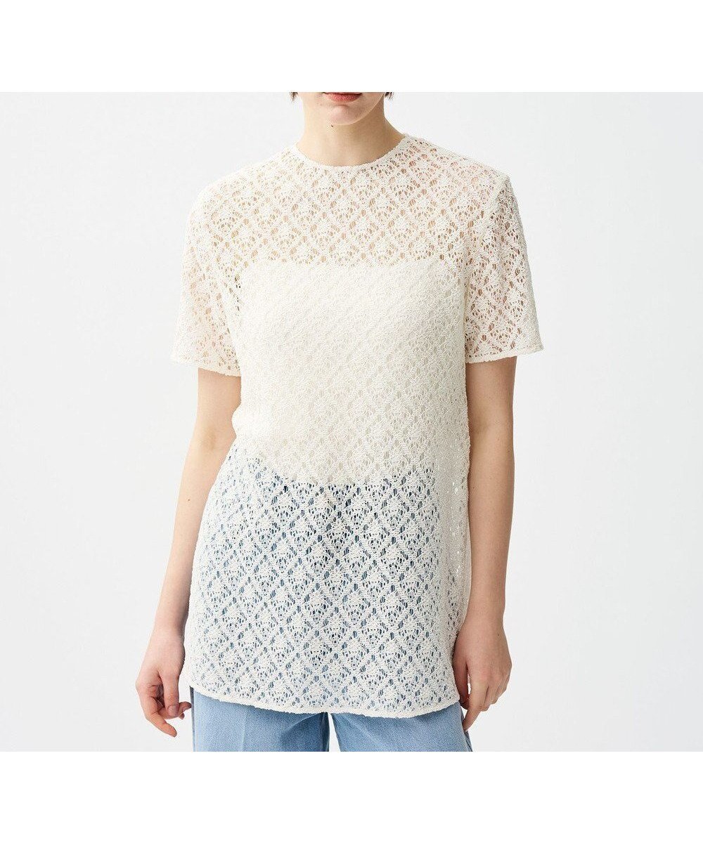 【アンクレイヴ/uncrave】のジオメトリックレース ブラウス 人気、トレンドファッション・服の通販 founy(ファニー) 　ファッション　Fashion　レディースファッション　Fashion for Women　トップス・カットソー　Cut & Sew Tops　シャツ・ブラウス・オフィスカジュアル　Elegant Blouses & Button-Ups　エレガント 上品　Elegant　春　Spring　シンプル　Simple, Minimal　スラックス　Slacks, Dress Pants　スリット　Slit, Slit Detail　デニム　Denim, Jeans Material　ボトム　Bottoms, Lower Wear　ポケット　Pocket, Pocket Detail　レース　Lace, Lace Fabric　S/S・春夏　SS, Spring/Summer, Warm Season　夏　Summer　 other-1|ID: prp329100004663442 ipo3291000000033738687