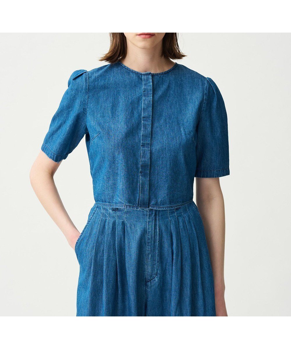 【アンクレイヴ/uncrave】のライトデニム パフスリーブブラウス 人気、トレンドファッション・服の通販 founy(ファニー) ファッション Fashion レディースファッション Fashion for Women トップス・カットソー Cut & Sew Tops シャツ・ブラウス・オフィスカジュアル Elegant Blouses & Button-Ups 春 Spring コンパクト Compact, Small Size ショート Short, Short Length ストーン Stone, Gem-Like スリーブ Sleeve, Long Sleeve / Short Sleeve セットアップ Set-Up, Coordinated Outfit デニム Denim, Jeans Material リボン Ribbon, Bow ワイド Wide, Wide Fit S/S・春夏 SS, Spring/Summer, Warm Season 夏 Summer other-1|ID: prp329100004663447 ipo3291000000033738705