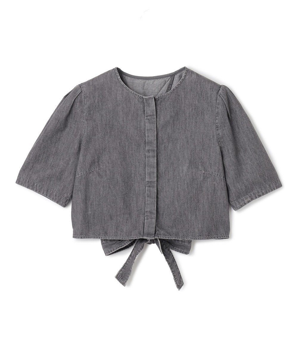 【アンクレイヴ/uncrave】のライトデニム パフスリーブブラウス インテリア・キッズ・メンズ・レディースファッション・服の通販 founy(ファニー) ファッション Fashion レディースファッション Fashion for Women トップス・カットソー Cut & Sew Tops シャツ・ブラウス・オフィスカジュアル Elegant Blouses & Button-Ups 春 Spring コンパクト Compact, Small Size ショート Short, Short Length ストーン Stone, Gem-Like スリーブ Sleeve, Long Sleeve / Short Sleeve セットアップ Set-Up, Coordinated Outfit デニム Denim, Jeans Material リボン Ribbon, Bow ワイド Wide, Wide Fit S/S・春夏 SS, Spring/Summer, Warm Season 夏 Summer グレー|ID: prp329100004663447 ipo3291000000033738710