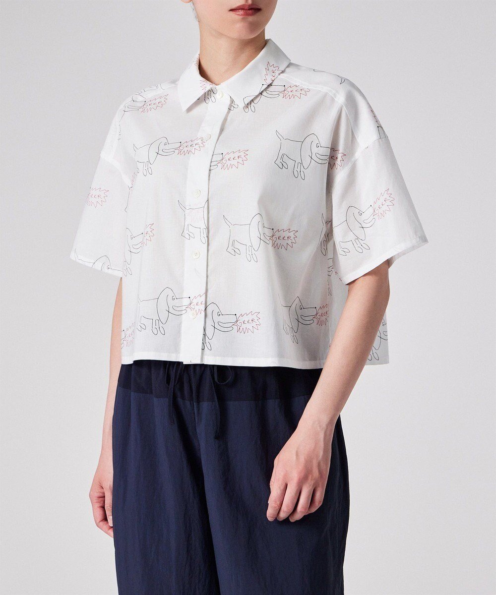 【ポール スミス/Paul Smith】のDrawn by Paul Dog 半袖シャツ 人気、トレンドファッション・服の通販 founy(ファニー) 　ファッション　Fashion　レディースファッション　Fashion for Women　トップス・カットソー　Cut & Sew Tops　シャツ・ブラウス・オフィスカジュアル　Elegant Blouses & Button-Ups　クロップド　Cropped, Short Length　コレクション　Collection, Seasonal Line　トレンド　Trend, Trending Now　モチーフ　Motif, Design Theme　半袖　Short Sleeve, Half Sleeve　夏　Summer　手描き　Hand-Drawn, Illustrated　S/S・春夏　SS, Spring/Summer, Warm Season　犬　Dog　A/W・秋冬　Autumn/Winter　 other-1|ID: prp329100004663474 ipo3291000000033738812