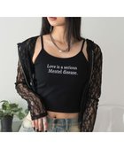 【ウィゴー/WEGO】の【カップ付きインナー】グラフィックプリントカップインキャミ ブラック|ID: prp329100004663557 ipo3291000000033739160