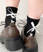 【ウィゴー/WEGO】のレースアップリボンソックス ブラック|ID: prp329100004663563 ipo3291000000034515389