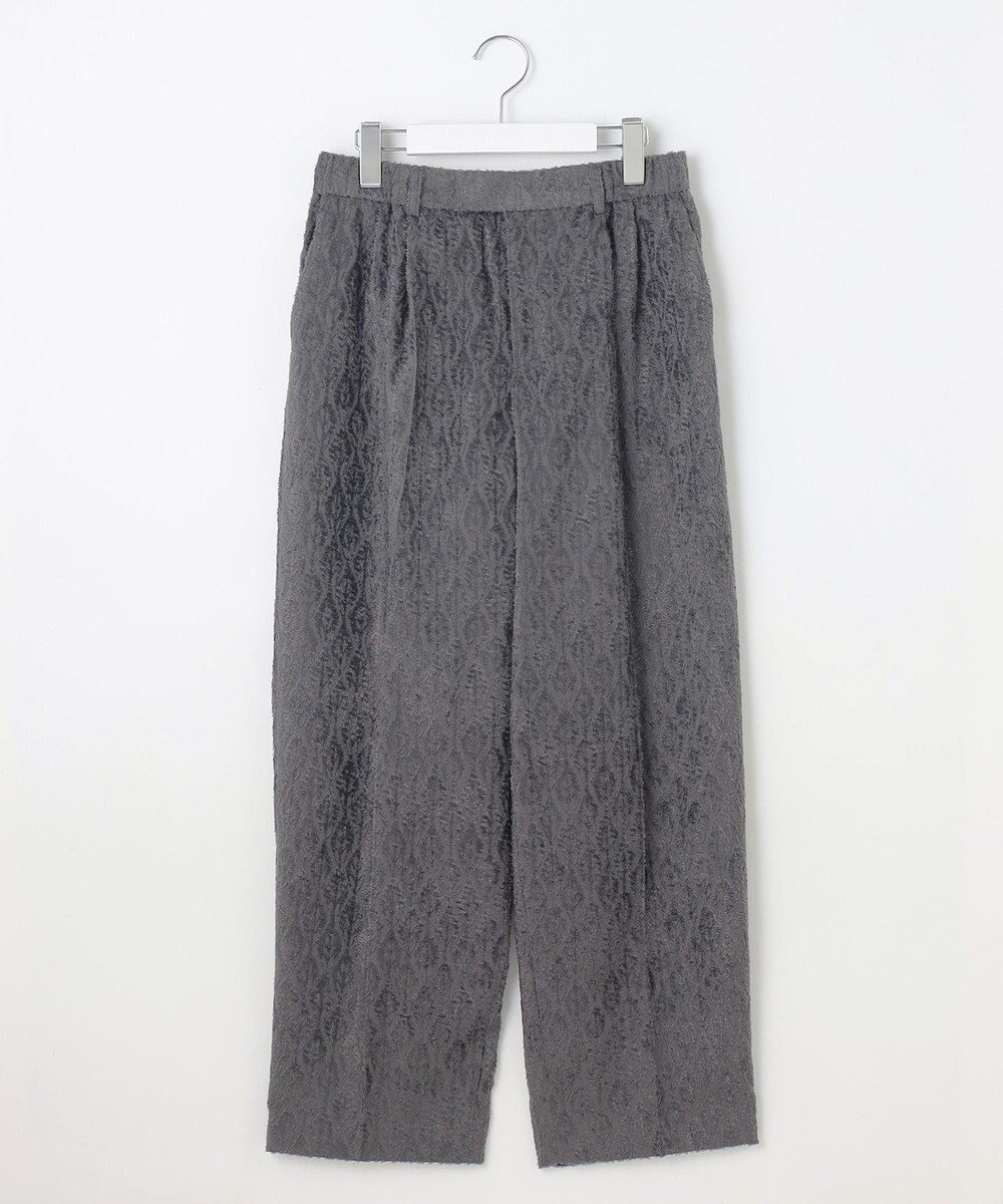 【自由区/JIYU-KU】の【Exclusive】ジオメトリックジャガード パンツ インテリア・キッズ・メンズ・レディースファッション・服の通販 founy(ファニー) 　ファッション　Fashion　レディースファッション　Fashion for Women　パンツ　Pants & Trousers　カットジャガード　Cut Jacquard　ストレート　Straight, Straight Cut　モダン　Modern, Contemporary　ワイド　Wide, Wide Fit　エレガント 上品　Elegant　夏　Summer　春　Spring　S/S・春夏　SS, Spring/Summer, Warm Season　無地　Plain, Solid Color　チャコール|ID: prp329100004663600 ipo3291000000033739325