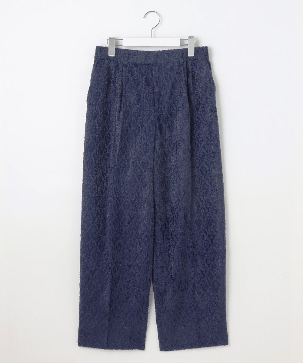 【自由区/JIYU-KU】の【Exclusive】ジオメトリックジャガード パンツ インテリア・キッズ・メンズ・レディースファッション・服の通販 founy(ファニー) 　ファッション　Fashion　レディースファッション　Fashion for Women　パンツ　Pants & Trousers　カットジャガード　Cut Jacquard　ストレート　Straight, Straight Cut　モダン　Modern, Contemporary　ワイド　Wide, Wide Fit　エレガント 上品　Elegant　夏　Summer　春　Spring　S/S・春夏　SS, Spring/Summer, Warm Season　無地　Plain, Solid Color　ネイビー|ID: prp329100004663600 ipo3291000000033739326
