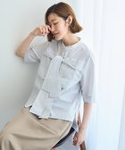 【イェッカ ヴェッカ/YECCA VECCA】のストライプ柄フロントリボンシャツ 人気、トレンドファッション・服の通販 founy(ファニー) ファッション Fashion レディースファッション Fashion for Women トップス・カットソー Cut & Sew Tops シャツ・ブラウス・オフィスカジュアル Elegant Blouses & Button-Ups ストライプ Stripe, Striped Pattern フロント Front, Front Design ポケット Pocket, Pocket Detail エレガント 上品 Elegant 夏 Summer 春 Spring S/S・春夏 SS, Spring/Summer, Warm Season thumbnail Off White|ID: prp329100004663648 ipo3291000000033739523