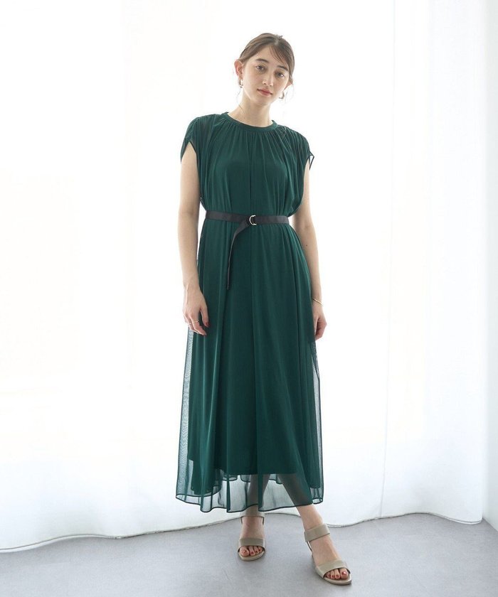 【イェッカ ヴェッカ/YECCA VECCA】のベルト付きチュールワンピース インテリア・キッズ・メンズ・レディースファッション・服の通販 founy(ファニー) https://founy.com/ ファッション Fashion レディースファッション Fashion for Women ワンピース Dresses ベルト&ウエストマーク Belts & Waist Accessories エレガント 上品 Elegant ギャザー Gathered, Ruffled チュール Tulip, Tulip Motif フォルム Silhouette, Form ポケット Pocket, Pocket Detail 夏 Summer 春 Spring S/S・春夏 SS, Spring/Summer, Warm Season |ID: prp329100004663653 ipo3291000000033739538