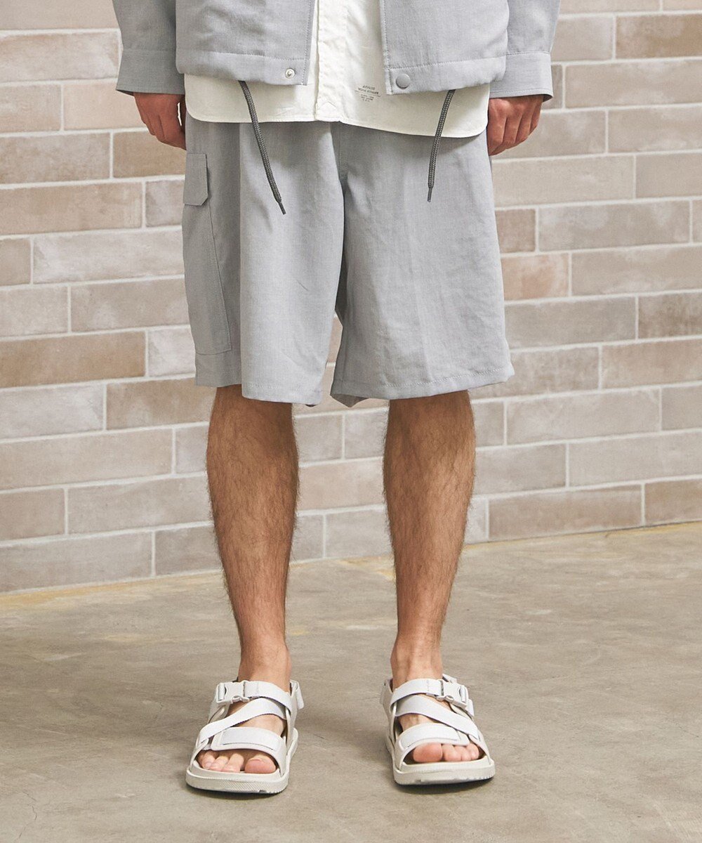 【ジェイプレスヨークストリート/J.PRESS YORK STREET】の【UNISEX】リネンライクイージーカーゴ ハーフパンツ インテリア・キッズ・メンズ・レディースファッション・服の通販 founy(ファニー) 　ファッション　Fashion　レディースファッション　Fashion for Women　パンツ　Pants & Trousers　ショートパンツ・ハーフパンツ　High-Waisted & Relaxed Shorts　ユニセックス　Unisex, Genderless　スピンドル　Spindle, Drawcord　ハーフ　Half, Half-Length　ワイド　Wide, Wide Fit　夏　Summer　春　Spring　S/S・春夏　SS, Spring/Summer, Warm Season　ライトグレー系|ID: prp329100004663682 ipo3291000000033739637
