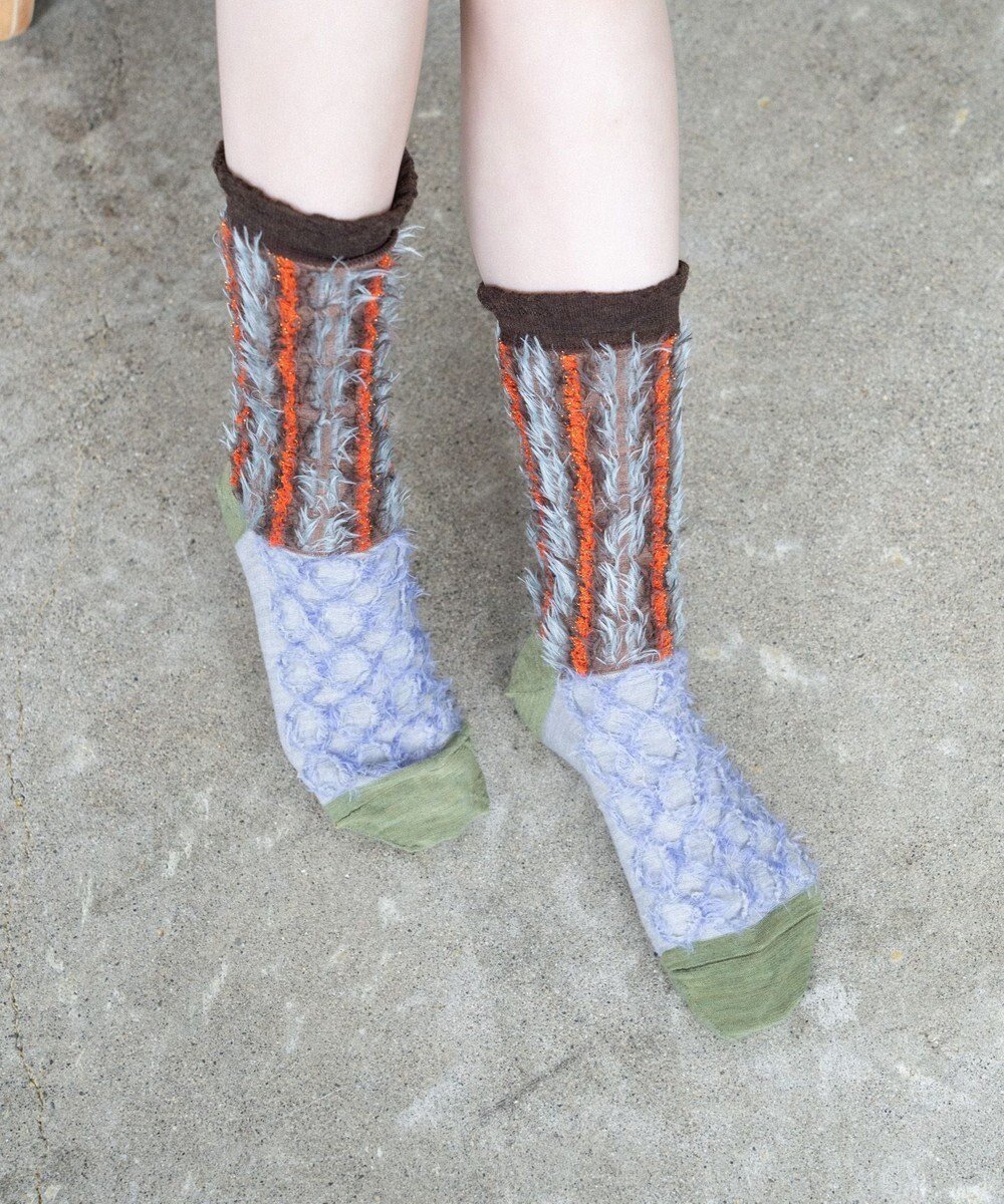 【コキュウ/COQ】のBAMBI DOTS リバーシブルファーソックス インテリア・キッズ・メンズ・レディースファッション・服の通販 founy(ファニー) ファッション Fashion レディースファッション Fashion for Women ソックス&靴下 Socks & Hosiery レッグウェア・ストッキング Legwear & Hosiery コレクション Collection, Seasonal Line ストライプ Stripe, Striped Pattern ソックス Socks, Hosiery タンブラー Tumbler, Travel Mug ドット Polka Dot, Dot Pattern バランス Balance, Style Balance リバーシブル Reversible, Two-Sided おすすめ Recommended / Our Picks 犬 Dog サックス|ID: prp329100004663760 ipo3291000000033739905