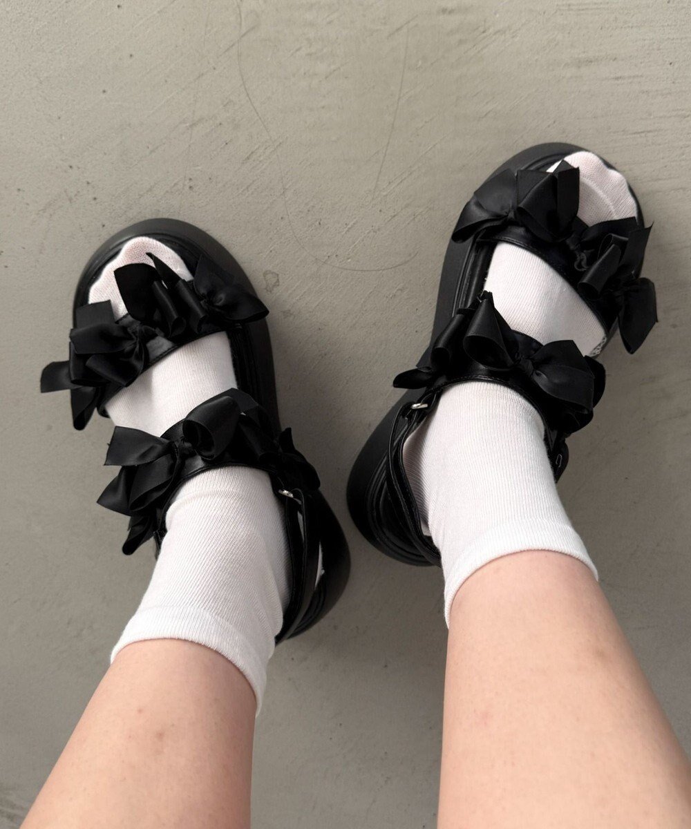 【ウィゴー/WEGO】のメニーリボンサンダル インテリア・キッズ・メンズ・レディースファッション・服の通販 founy(ファニー) ファッション Fashion レディースファッション Fashion for Women サテン Satin, Glossy Fabric サンダル Sandals, Summer Shoes スマホ Smartphone, Mobile Device ソックス Socks, Hosiery リボン Ribbon, Bow 厚底 Platform Shoes 夏 Summer 春 Spring S/S・春夏 SS, Spring/Summer, Warm Season ブラック|ID: prp329100004663778 ipo3291000000033739987