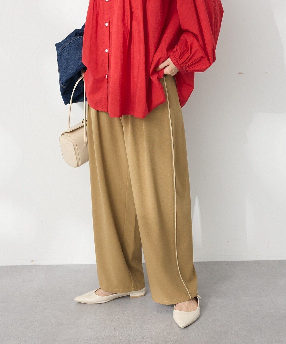 【クラフトスタンダードブティック/CRAFT STANDARD BOUTIQUE】の配色パイピングパンツ インテリア・キッズ・メンズ・レディースファッション・服の通販 founy(ファニー) 　ファッション　Fashion　レディースファッション　Fashion for Women　パンツ　Pants & Trousers　春　Spring　スマート　Smart, Elegant　パイピング　Piping, Trim Design　ポケット　Pocket, Pocket Detail　ワイド　Wide, Wide Fit　S/S・春夏　SS, Spring/Summer, Warm Season　おすすめ　Recommended / Our Picks　夏　Summer　2025年　2025　2025春夏・S/S　Spring/Summer 2025 SS25　Beige|ID: prp329100004663852 ipo3291000000033740280