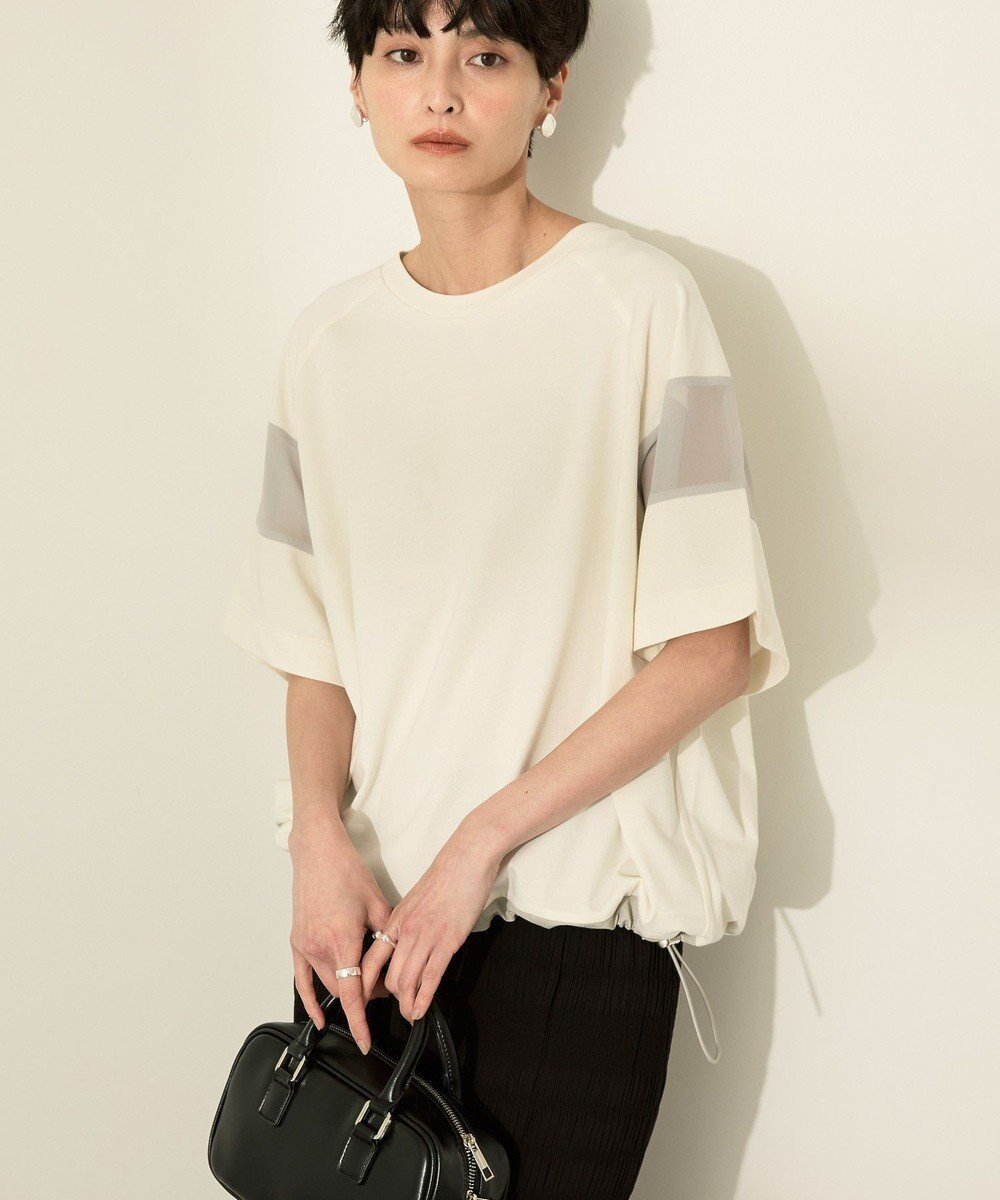 【アメリカンホリック/AMERICAN HOLIC】の異素材ライン切替プルオーバー インテリア・キッズ・メンズ・レディースファッション・服の通販 founy(ファニー) ファッション Fashion レディースファッション Fashion for Women トップス・カットソー Cut & Sew Tops シャツ・ブラウス・オフィスカジュアル Elegant Blouses & Button-Ups ロングTシャツ・Tシャツ Longline T-Shirts & Tees カジュアルプルオーバー・ニットトップス Pullovers & Knit Tops / Casual Pullovers カットソー・ベーシックTシャツ Cut-and-Sewn Tops / Stretch Tees & Basics おすすめ Recommended / Our Picks カットソー Cut and Sewn Top シアー Sheer, See-Through フォルム Silhouette, Form ポケット Pocket, Pocket Detail 切替 Switching, Contrast Panel 夏 Summer 春 Spring S/S・春夏 SS, Spring/Summer, Warm Season Off White|ID: prp329100004663861 ipo3291000000033740314