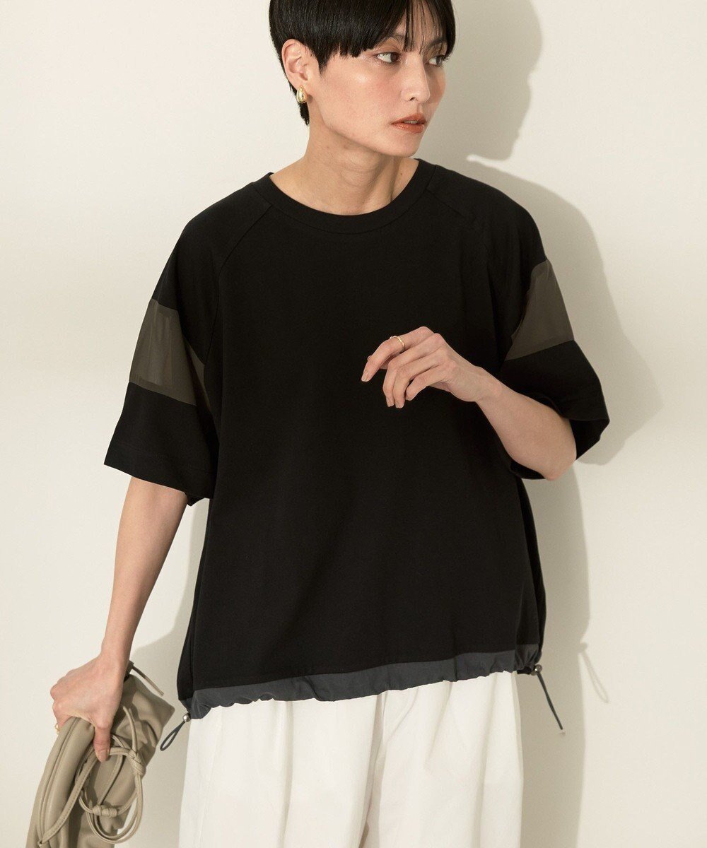 【アメリカンホリック/AMERICAN HOLIC】の異素材ライン切替プルオーバー インテリア・キッズ・メンズ・レディースファッション・服の通販 founy(ファニー) ファッション Fashion レディースファッション Fashion for Women トップス・カットソー Cut & Sew Tops シャツ・ブラウス・オフィスカジュアル Elegant Blouses & Button-Ups ロングTシャツ・Tシャツ Longline T-Shirts & Tees カジュアルプルオーバー・ニットトップス Pullovers & Knit Tops / Casual Pullovers カットソー・ベーシックTシャツ Cut-and-Sewn Tops / Stretch Tees & Basics おすすめ Recommended / Our Picks カットソー Cut and Sewn Top シアー Sheer, See-Through フォルム Silhouette, Form ポケット Pocket, Pocket Detail 切替 Switching, Contrast Panel 夏 Summer 春 Spring S/S・春夏 SS, Spring/Summer, Warm Season Black|ID: prp329100004663861 ipo3291000000033740315