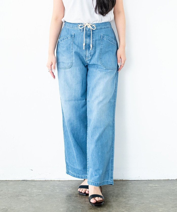【サキュウ/caqu】の【洗える/リネン混/涼しい】FS linen easy wide ウエストゴムワイドストレート インテリア・キッズ・メンズ・レディースファッション・服の通販 founy(ファニー) https://founy.com/ ファッション Fashion レディースファッション Fashion for Women パンツ Pants & Trousers デニムパンツ・ジーンズ・美脚デニム Denim Jeans & Pants インディゴ Indigo Denim 春 Spring 洗える Machine Washable 軽量 Lightweight, Ultra Light ジーンズ Jeans, Denim Pants スマート Smart, Elegant センター Center, Center Line デニム Denim, Jeans Material ファブリック Fabric, Textile フロント Front, Front Design ポケット Pocket, Pocket Detail リネン Linen, Linen Fabric ループ Loop, Loop Knit ワイド Wide, Wide Fit A/W・秋冬 Autumn/Winter S/S・春夏 SS, Spring/Summer, Warm Season 夏 Summer |ID: prp329100004663966 ipo3291000000033740755