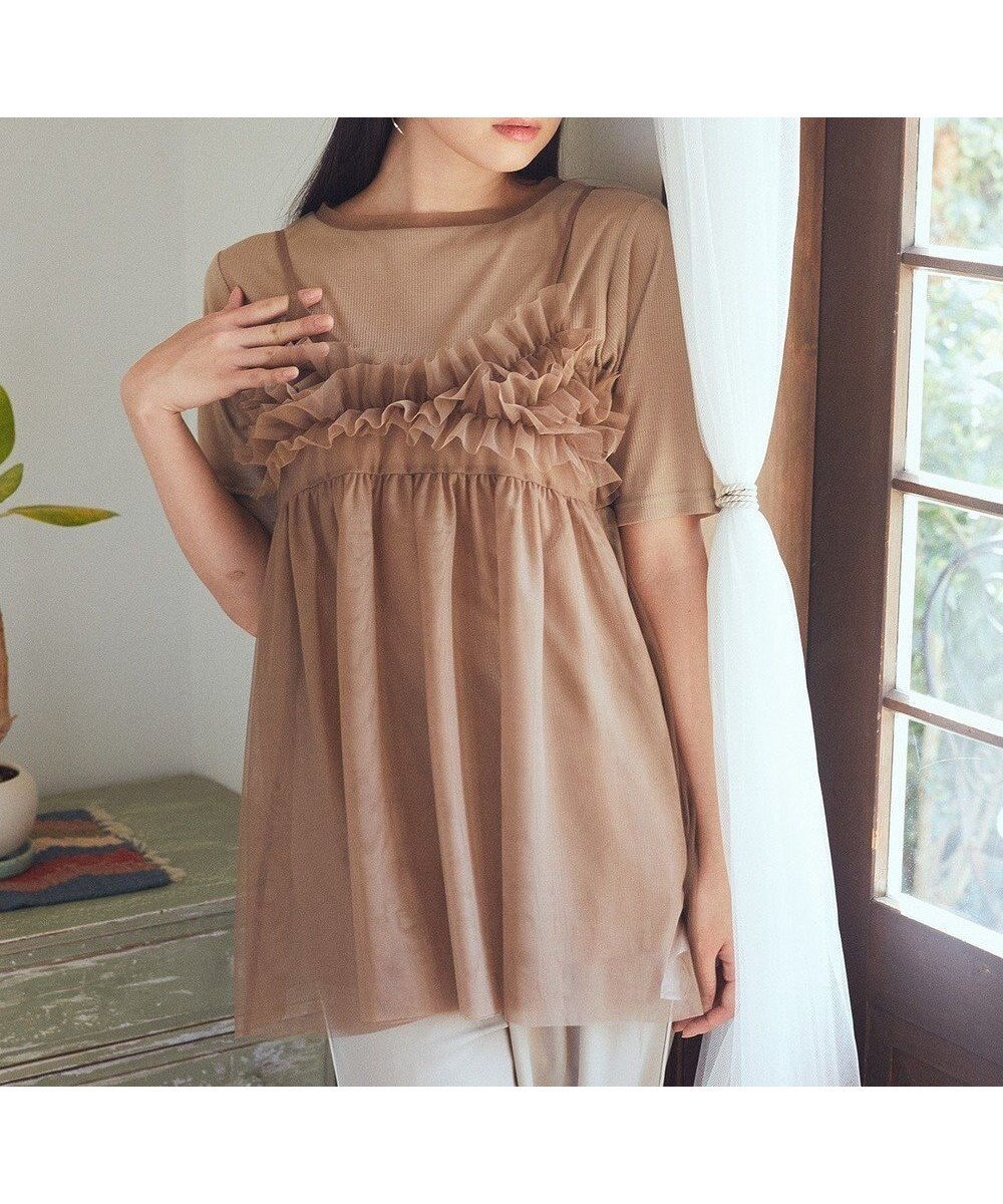 【アースミュージックアンドエコロジー/earth music&ecology】のSET2点チュールビスチェ+シアープルオーバー インテリア・キッズ・メンズ・レディースファッション・服の通販 founy(ファニー) ファッション Fashion レディースファッション Fashion for Women トップス・カットソー Cut & Sew Tops シャツ・ブラウス・オフィスカジュアル Elegant Blouses & Button-Ups ロングTシャツ・Tシャツ Longline T-Shirts & Tees カジュアルプルオーバー・ニットトップス Pullovers & Knit Tops / Casual Pullovers カットソー・ベーシックTシャツ Cut-and-Sewn Tops / Stretch Tees & Basics ビスチェ Bustiers & Corset Tops / Layered Bustier Style おすすめ Recommended / Our Picks カットソー Cut and Sewn Top シアー Sheer, See-Through チュール Tulip, Tulip Motif ビスチェ Bustier, Corset Top フリル Frill, Ruffle ポケット Pocket, Pocket Detail 夏 Summer 春 Spring S/S・春夏 SS, Spring/Summer, Warm Season Mocha|ID: prp329100004663984 ipo3291000000033740823