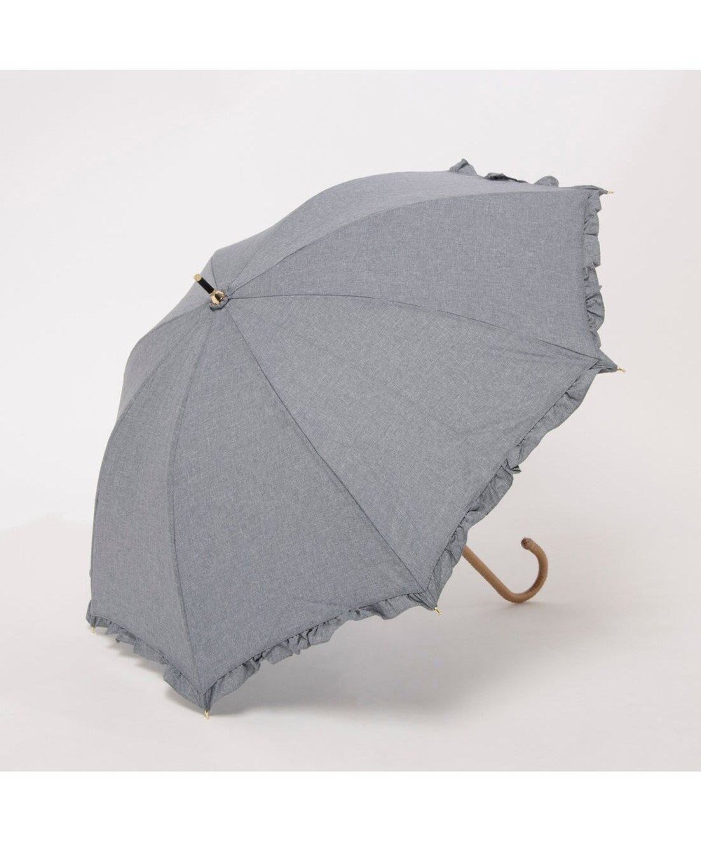 【アンビリオン/UNBILLION】のカシュネ cachenez / シャンブレーフリルショートパラソル インテリア・キッズ・メンズ・レディースファッション・服の通販 founy(ファニー) 　ファッション　Fashion　レディースファッション　Fashion for Women　レイングッズ・傘・晴雨兼用傘　Umbrellas & Rain Gear　アクセサリー　Fashion Accessories　スカーフ　Scarf, Neckwear　ハンド　Hand, Handmade　フリル　Frill, Ruffle　モチーフ　Motif, Design Theme　傘　Umbrella, Parasol　再入荷　Restock / Back in Stock　夏　Summer　帽子　Hat, Headwear　日傘　Parasol, UV Umbrella　ブルー|ID: prp329100004664148 ipo3291000000033741482