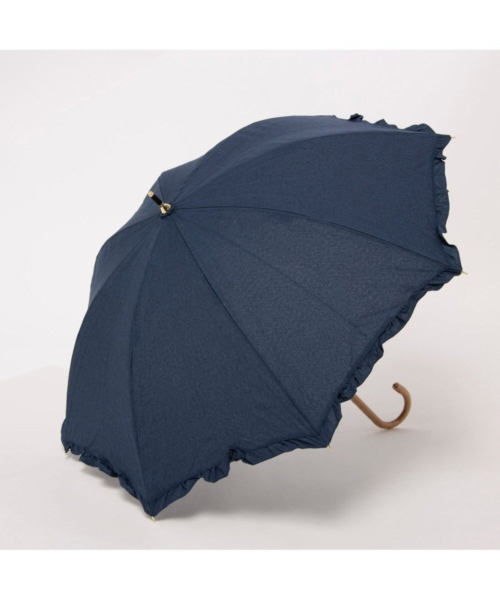 【アンビリオン/UNBILLION】のカシュネ cachenez / シャンブレーフリルショートパラソル インテリア・キッズ・メンズ・レディースファッション・服の通販 founy(ファニー) 　ファッション　Fashion　レディースファッション　Fashion for Women　レイングッズ・傘・晴雨兼用傘　Umbrellas & Rain Gear　アクセサリー　Fashion Accessories　スカーフ　Scarf, Neckwear　ハンド　Hand, Handmade　フリル　Frill, Ruffle　モチーフ　Motif, Design Theme　傘　Umbrella, Parasol　再入荷　Restock / Back in Stock　夏　Summer　帽子　Hat, Headwear　日傘　Parasol, UV Umbrella　ネイビー|ID: prp329100004664148 ipo3291000000033741483