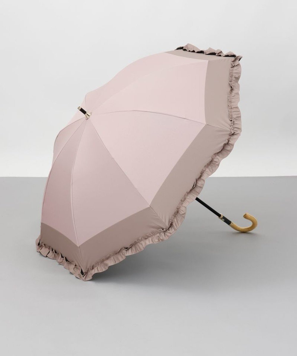 【アウロラ/AURORA】のBeaurance (ビューランス)バイカラーフリル晴雨兼用パラソル(長傘) インテリア・キッズ・メンズ・レディースファッション・服の通販 founy(ファニー) 　ファッション　Fashion　レディースファッション　Fashion for Women　レイングッズ・傘・晴雨兼用傘　Umbrellas & Rain Gear　コンパクト　Compact, Small Size　傘　Umbrella, Parasol　サマー　Summer, Summer Style　ショート　Short, Short Length　シンプル　Simple, Minimal　フェミニン　Feminine, Girly　フリル　Frill, Ruffle　日傘　Parasol, UV Umbrella　モダン　Modern, Contemporary　ピンク|ID: prp329100004664230 ipo3291000000033741787