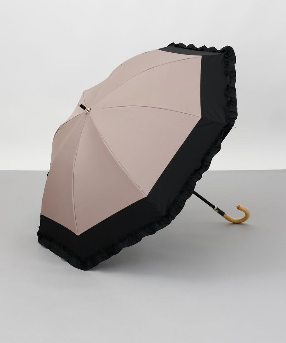 【アウロラ/AURORA】のBeaurance (ビューランス)バイカラーフリル晴雨兼用パラソル(長傘) インテリア・キッズ・メンズ・レディースファッション・服の通販 founy(ファニー) 　ファッション　Fashion　レディースファッション　Fashion for Women　レイングッズ・傘・晴雨兼用傘　Umbrellas & Rain Gear　コンパクト　Compact, Small Size　傘　Umbrella, Parasol　サマー　Summer, Summer Style　ショート　Short, Short Length　シンプル　Simple, Minimal　フェミニン　Feminine, Girly　フリル　Frill, Ruffle　日傘　Parasol, UV Umbrella　モダン　Modern, Contemporary　ベージュ|ID: prp329100004664230 ipo3291000000033741789