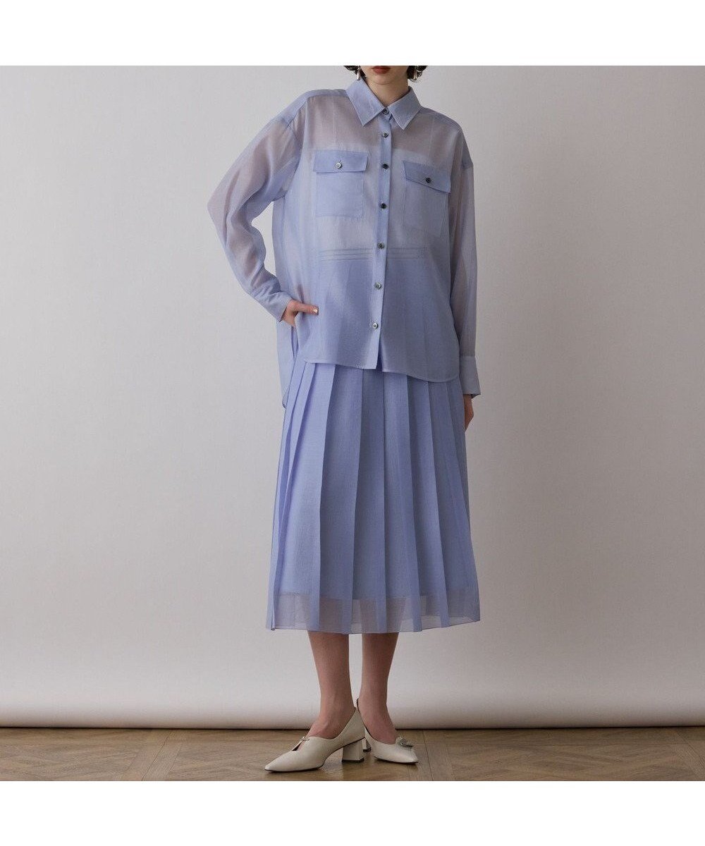 【グレース コンチネンタル/GRACE CONTINENTAL】のマットシアープリーツスカート インテリア・キッズ・メンズ・レディースファッション・服の通販 founy(ファニー) 　ファッション　Fashion　レディースファッション　Fashion for Women　スカート　Skirts　プリーツスカート / 上品フェミニンスタイル　Pleated Skirts　エアリー　Airy Texture　シアー　Sheer, See-Through　プリーツ　Pleats, Pleated　エレガント 上品　Elegant　夏　Summer　春　Spring　S/S・春夏　SS, Spring/Summer, Warm Season　ブルー|ID: prp329100004664265 ipo3291000000033741919