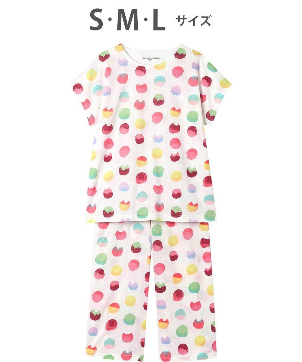 【ツモリチサト スリープ/tsumori chisato SLEEP】のツモリチサト パジャマ 3分袖 半袖 8分丈 綿100%(本体) 天竺素材 レディース UDT156 /ワコール インテリア・キッズ・メンズ・レディースファッション・服の通販 founy(ファニー) ファッション Fashion レディースファッション Fashion for Women トップス・カットソー Cut & Sew Tops グラデーション Gradient, Ombre ドット Polka Dot, Dot Pattern ネコ Cat, Feline Motif パジャマ Pajamas, Sleepwear ボトム Bottoms, Lower Wear 半袖 Short Sleeve, Half Sleeve アイボリー|ID: prp329100004664504 ipo3291000000034556236