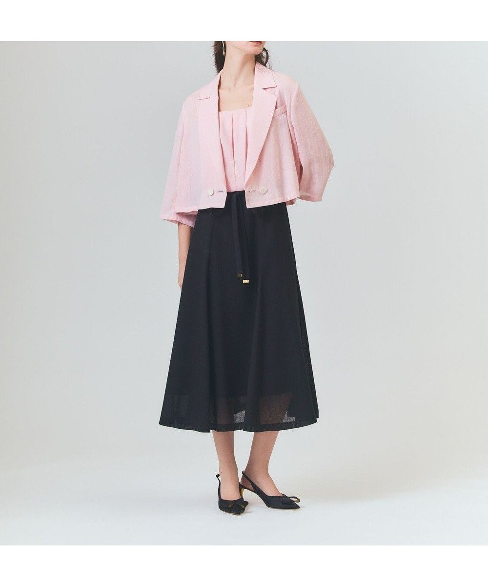 【グレース コンチネンタル/GRACE CONTINENTAL】のリネンライクシアージャケット インテリア・キッズ・メンズ・レディースファッション・服の通販 founy(ファニー) 　ファッション　Fashion　レディースファッション　Fashion for Women　アウター　Coat / Outerwear Collection　レディースジャケット・軽アウター　Jackets　春　Spring　クロップド　Cropped, Short Length　シアー　Sheer, See-Through　ジャケット　Jacket, Outerwear　セットアップ　Set-Up, Coordinated Outfit　ハーフ　Half, Half-Length　バランス　Balance, Style Balance　リネン　Linen, Linen Fabric　ロールアップ　Roll-Up, Cuffed Hem　S/S・春夏　SS, Spring/Summer, Warm Season　夏　Summer　ピンク|ID: prp329100004664649 ipo3291000000033743298