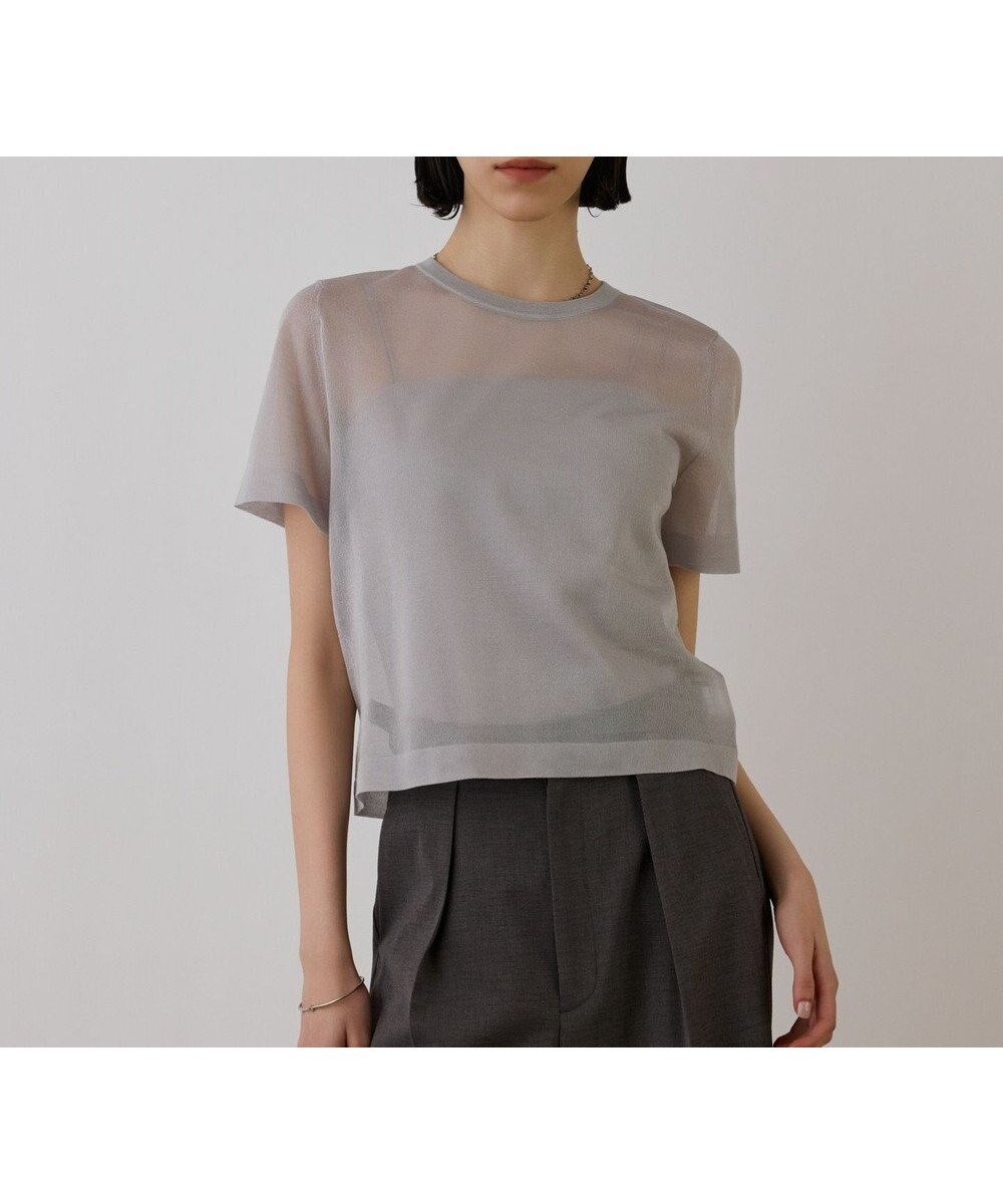 【グレース コンチネンタル/GRACE CONTINENTAL】のブライトシアーニットトップ インテリア・キッズ・メンズ・レディースファッション・服の通販 founy(ファニー) ファッション Fashion レディースファッション Fashion for Women トップス・カットソー Cut & Sew Tops ニット Knit Tops & Sweaters おすすめ Recommended / Our Picks アンサンブル Ensemble Set カーディガン Cardigan, Knitwear シアー Sheer, See-Through ショート Short, Short Length バランス Balance, Style Balance エレガント 上品 Elegant 夏 Summer 春 Spring S/S・春夏 SS, Spring/Summer, Warm Season グレー|ID: prp329100004664682 ipo3291000000033743457