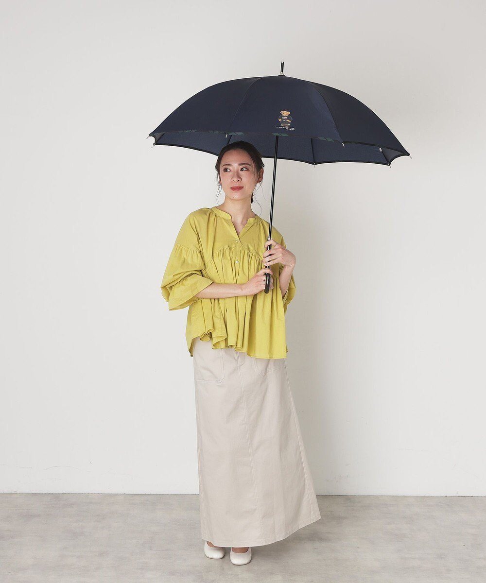 【ムーンバット/MOONBAT】の【WEB限定】POLO RALPH LAUREN(ポロ ラルフローレン)ポロベア×チェックパイピング 無地 FLAG BEAR 長傘 8本骨 インテリア・キッズ・メンズ・レディースファッション・服の通販 founy(ファニー) ファッション Fashion レディースファッション Fashion for Women レイングッズ・傘・晴雨兼用傘 Umbrellas & Rain Gear アイビー Ivy Pattern 傘 Umbrella, Parasol シルバー Silver, Metallic Silver スタイリッシュ Stylish, Fashionable チェック Check, Plaid, Tartan ニューヨーク New York, NYC Style 無地 Plain, Solid Color エレガント 上品 Elegant ビジネス 仕事 通勤 Business / Work / Commuting ネイビーブルー|ID: prp329100004664687 ipo3291000000033743473