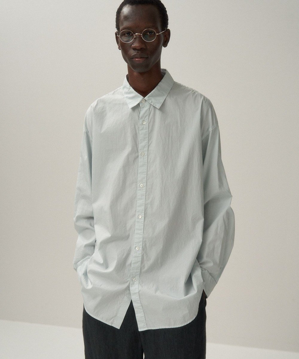 【エイトン/ATON】のCOTTON LAWN オーバーサイズシャツ - UNISEX インテリア・キッズ・メンズ・レディースファッション・服の通販 founy(ファニー) 　ファッション　Fashion　レディースファッション　Fashion for Women　トップス・カットソー　Cut & Sew Tops　シャツ・ブラウス・オフィスカジュアル　Elegant Blouses & Button-Ups　春　Spring　カリフォルニア　California, Cali Style　スーピマ　Supima, Premium Cotton　ドレス　Dress, One-Piece　ユニセックス　Unisex, Genderless　S/S・春夏　SS, Spring/Summer, Warm Season　夏　Summer　ICE BLUE|ID: prp329100004664723 ipo3291000000033743598