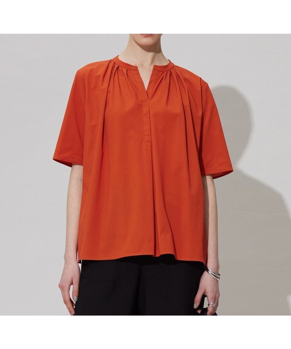 【アイシービー/iCB】の【洗える】 サラドラトリコット カットソー インテリア・キッズ・メンズ・レディースファッション・服の通販 founy(ファニー) ファッション Fashion レディースファッション Fashion for Women トップス・カットソー Cut & Sew Tops シャツ・ブラウス・オフィスカジュアル Elegant Blouses & Button-Ups ロングTシャツ・Tシャツ Longline T-Shirts & Tees カットソー・ベーシックTシャツ Cut-and-Sewn Tops / Stretch Tees & Basics 2025年 2025 2025春夏・S/S Spring/Summer 2025 SS25 おすすめ Recommended / Our Picks カットソー Cut and Sewn Top ギャザー Gathered, Ruffled スキッパー Skipper, Open Collar フォルム Silhouette, Form ビジネス 仕事 通勤 Business / Work / Commuting 夏 Summer 春 Spring S/S・春夏 SS, Spring/Summer, Warm Season 洗える Machine Washable オレンジ系|ID: prp329100004664754 ipo3291000000033743683