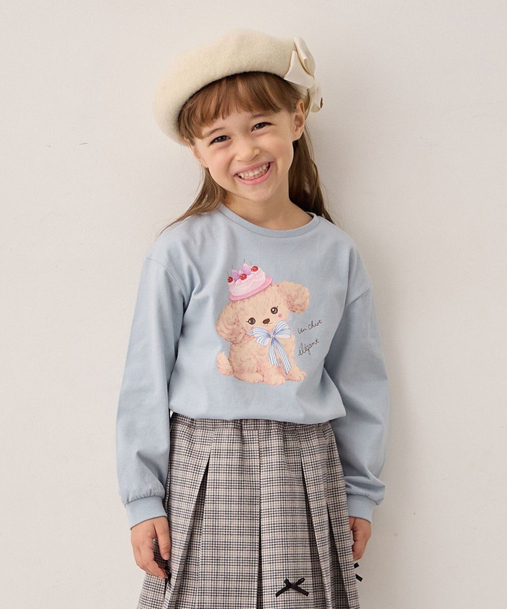 【エニィ/ANY / KIDS】のアニマルモチーフ長袖Tシャツ インテリア・キッズ・メンズ・レディースファッション・服の通販 founy(ファニー) 　ファッション　Fashion　キッズファッション　Fashion for Kids　トップス・カットソー　Cut & Sew Tops　アニマル　Animal Print　カットソー　Cut and Sewn Top　ガーリー　Girly, Feminine Style　人気　Popular, Best Seller　長袖　Long Sleeve, Full Sleeve　プリント　Print, Printed Pattern　ポケット　Pocket, Pocket Detail　ラベンダー　Lavender　A/W・秋冬　Autumn/Winter　おすすめ　Recommended / Our Picks　ミント×トイプードル|ID: prp329100004664937 ipo3291000000033745280