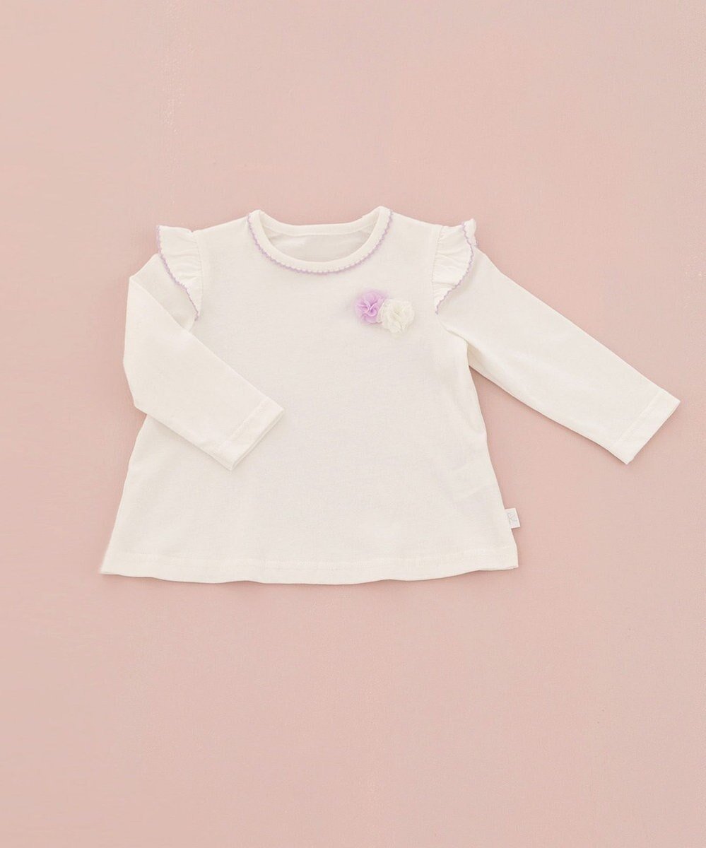 【組曲 / KIDS/KUMIKYOKU】の【80~100㎝】ベビーフラワー Tee インテリア・キッズ・メンズ・レディースファッション・服の通販 founy(ファニー) ファッション Fashion キッズファッション Fashion for Kids トップス・カットソー Cut & Sew Tops カットソー Cut and Sewn Top フラワー Flower, Floral ベビー Baby, Babywear モチーフ Motif, Design Theme エレガント 上品 Elegant A/W・秋冬 Autumn/Winter オフホワイト系|ID: prp329100004664967 ipo3291000000034452062