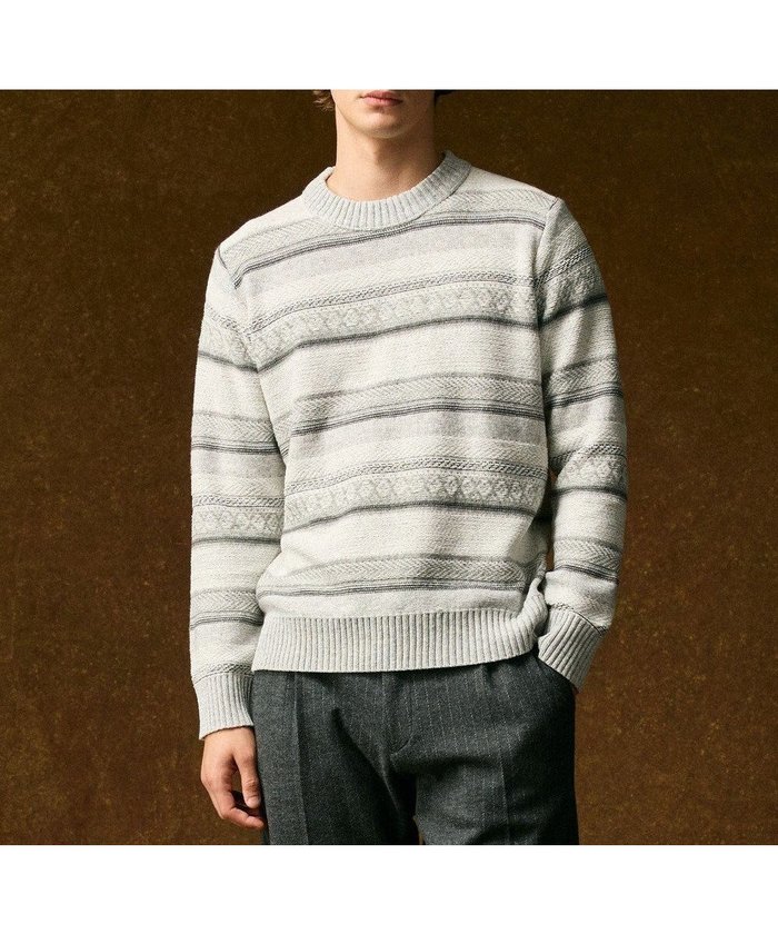 【ジョセフ アブード/JOSEPH ABBOUD / MEN】の【インポート素材/軽量/保温性】ベビーアルパカ ジャカード セーター インテリア・キッズ・メンズ・レディースファッション・服の通販 founy(ファニー) https://founy.com/ ファッション Fashion メンズファッション Fashion for Men トップス・カットソー Cut & Sew Tops ニット・セーター / 定番トップス Knit Tops & Sweaters おすすめ Recommended / Our Picks イタリア Italy インポート Imported Fashion ジャカード／ジャガード Jacquard, Woven Pattern セーター Sweater, Knitwear ベビー Baby, Babywear A/W・秋冬 Autumn/Winter 軽量 Lightweight, Ultra Light |ID: prp329100004664978 ipo3291000000034188163