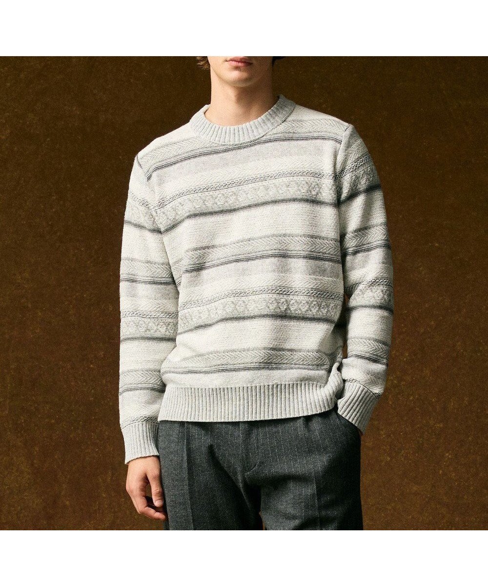 【ジョセフ アブード/JOSEPH ABBOUD / MEN】の【インポート素材/軽量/保温性】ベビーアルパカ ジャカード セーター 人気、トレンドファッション・服の通販 founy(ファニー) 　ファッション　Fashion　メンズファッション　Fashion for Men　トップス・カットソー　Cut & Sew Tops　ニット・セーター / 定番トップス　Knit Tops & Sweaters　おすすめ　Recommended / Our Picks　イタリア　Italy　インポート　Imported Fashion　ジャカード／ジャガード　Jacquard, Woven Pattern　セーター　Sweater, Knitwear　ベビー　Baby, Babywear　A/W・秋冬　Autumn/Winter　軽量　Lightweight, Ultra Light　 other-1|ID: prp329100004664978 ipo3291000000034188163