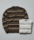 【ジョセフ アブード/JOSEPH ABBOUD / MEN】の【インポート素材/軽量/保温性】ベビーアルパカ ジャカード セーター ダークブラウン系7|ID: prp329100004664978 ipo3291000000034188165