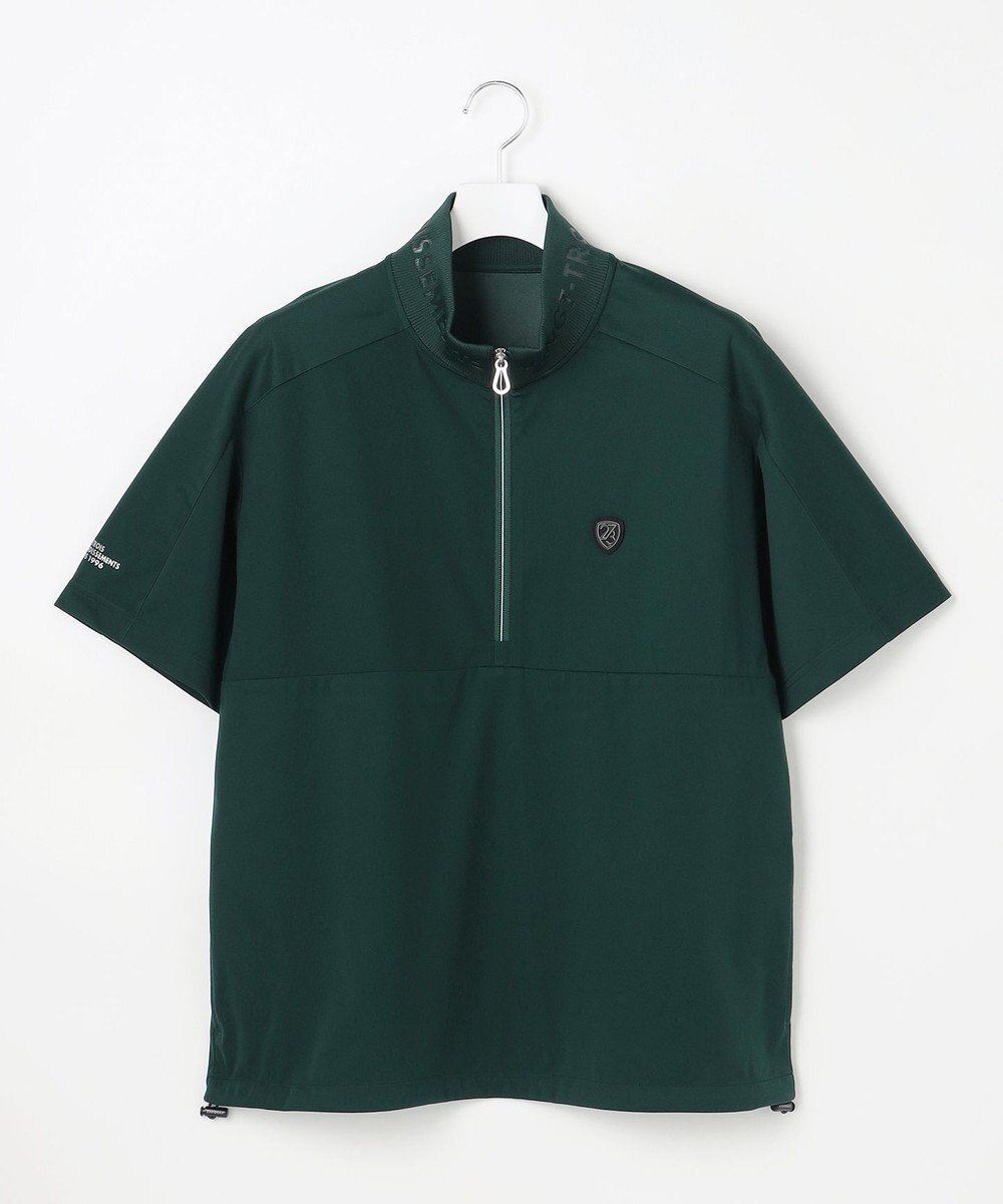【23区 ゴルフ/23区GOLF / MEN】の【MEN】エアリージャージ半袖プルオーバー 防風 ストレッチ 撥水 インテリア・キッズ・メンズ・レディースファッション・服の通販 founy(ファニー) 　ファッション　Fashion　メンズファッション　Fashion for Men　トップス・カットソー　Cut & Sew Tops　アクリル　Acrylic Material　コンパクト　Compact, Small Size　コーティング　Coating, Coated Finish　軽量　Lightweight, Ultra Light　スウェット / スエット　Sweatshirt, Sweatwear　ストレッチ　Stretch, Stretchy Fabric　スポーティ　Sporty, Casual Athletic　ドローコード　Drawcord, Drawstring Cord　長袖　Long Sleeve, Full Sleeve　半袖　Short Sleeve, Half Sleeve　ラウンド　Round, Round Neck　A/W・秋冬　Autumn/Winter　旅行　Travel　エレガント 上品　Elegant　ダークグリーン系|ID: prp329100004664990 ipo3291000000033745429