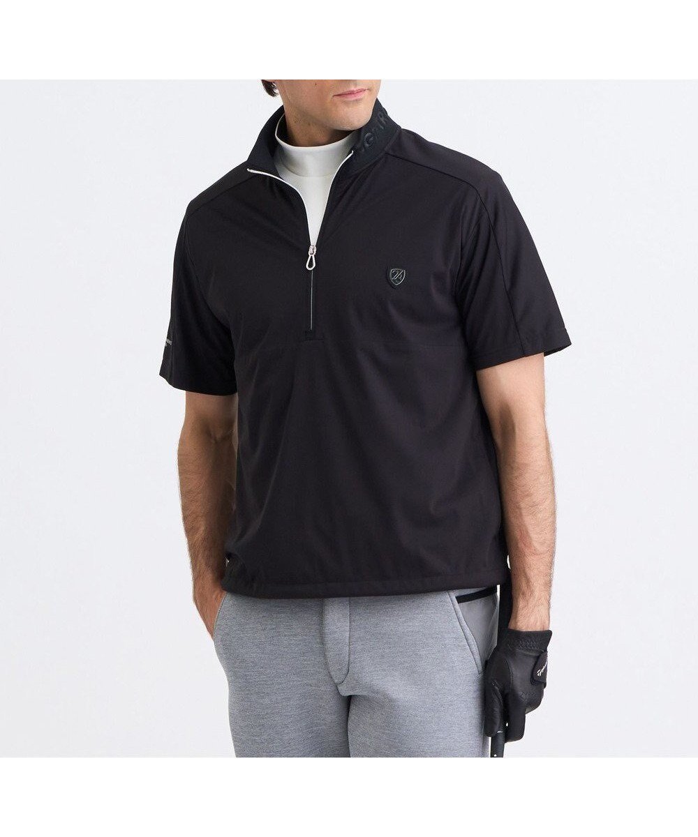 【23区 ゴルフ/23区GOLF / MEN】の【MEN】エアリージャージ半袖プルオーバー インテリア・キッズ・メンズ・レディースファッション・服の通販 founy(ファニー) 　ファッション　Fashion　メンズファッション　Fashion for Men　トップス・カットソー　Cut & Sew Tops　アクリル　Acrylic Material　コンパクト　Compact, Small Size　コーティング　Coating, Coated Finish　軽量　Lightweight, Ultra Light　スウェット / スエット　Sweatshirt, Sweatwear　ストレッチ　Stretch, Stretchy Fabric　スポーティ　Sporty, Casual Athletic　ドローコード　Drawcord, Drawstring Cord　長袖　Long Sleeve, Full Sleeve　半袖　Short Sleeve, Half Sleeve　ラウンド　Round, Round Neck　A/W・秋冬　Autumn/Winter　旅行　Travel　エレガント 上品　Elegant　ブラック系|ID: prp329100004664990 ipo3291000000034337581