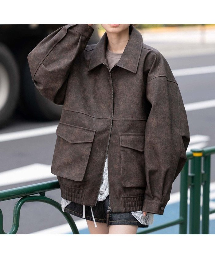 【ウィゴー/WEGO】の【25年秋冬新作/ユニセックス着用ITEM/SMLサイズ展開】PUダブルZIPフライトブルゾン インテリア・キッズ・メンズ・レディースファッション・服の通販 founy(ファニー) https://founy.com/ ファッション Fashion レディースファッション Fashion for Women アウター Coat / Outerwear Collection レディースジャケット・軽アウター Jackets ブルゾンジャケット・スポーティアウター Blouson Jackets 春 Spring 今季 This Season, Current Season シンプル Simple, Minimal ジャケット Jacket, Outerwear スウェット / スエット Sweatshirt, Sweatwear スマホ Smartphone, Mobile Device スラックス Slacks, Dress Pants ダブル Double, Double-Breasted トレンド Trend, Trending Now フラップ Flap, Flap Pocket ブルゾン Blouson, Bomber Jacket ポケット Pocket, Pocket Detail 無地 Plain, Solid Color 冬 Winter / This Winter A/W・秋冬 Autumn/Winter おすすめ Recommended / Our Picks |ID: prp329100004665012 ipo3291000000033745492