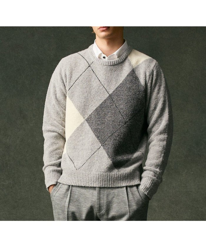 【ジョセフ アブード/JOSEPH ABBOUD / MEN】の【インポート素材/ソフトな肌触り/軽量】MOUSSE アーガイル クルーネック セーター インテリア・キッズ・メンズ・レディースファッション・服の通販 founy(ファニー) https://founy.com/ ファッション Fashion メンズファッション Fashion for Men トップス・カットソー Cut & Sew Tops ニット・セーター / 定番トップス Knit Tops & Sweaters おすすめ Recommended / Our Picks イタリア Italy インポート Imported Fashion シンプル Simple, Minimal セーター Sweater, Knitwear ビッグ Big, Oversized A/W・秋冬 Autumn/Winter 軽量 Lightweight, Ultra Light |ID: prp329100004665021 ipo3291000000034188160