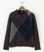 【ジョセフ アブード/JOSEPH ABBOUD / MEN】の【インポート素材/ソフトな肌触り/軽量】MOUSSE アーガイル クルーネック セーター ダークブラウン系7|ID: prp329100004665021 ipo3291000000034188162
