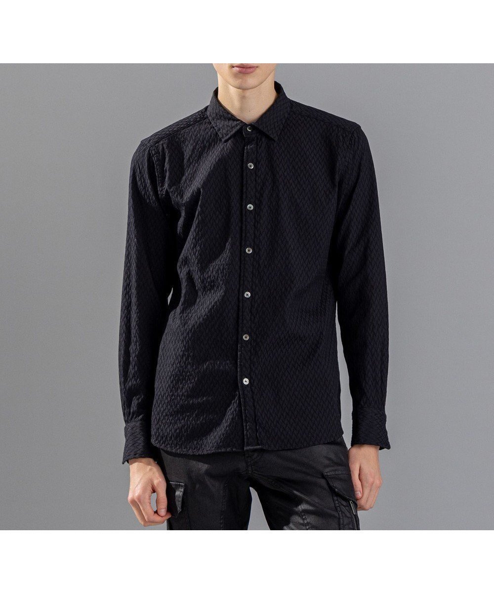 【ジョゼフ オム/JOSEPH HOMME / MEN】のアロージャガードストレッチ レギュラーカラーシャツ インテリア・キッズ・メンズ・レディースファッション・服の通販 founy(ファニー) 　ファッション　Fashion　メンズファッション　Fashion for Men　トップス・カットソー　Cut & Sew Tops　メンズシャツ　Shirts　インナー　Innerwear　サッカー　Seersucker, Summer Fabric　シェイプ　Shape, Slim Fit　シンプル　Simple, Minimal　ジャケット　Jacket, Outerwear　ストレッチ　Stretch, Stretchy Fabric　ハウンドトゥース　Houndstooth, Dogtooth Check　ベーシック　Basic, Essential　ポケット　Pocket, Pocket Detail　夏　Summer　春　Spring　S/S・春夏　SS, Spring/Summer, Warm Season　無地　Plain, Solid Color　長袖　Long Sleeve, Full Sleeve　ブラック系|ID: prp329100004665027 ipo3291000000033745538