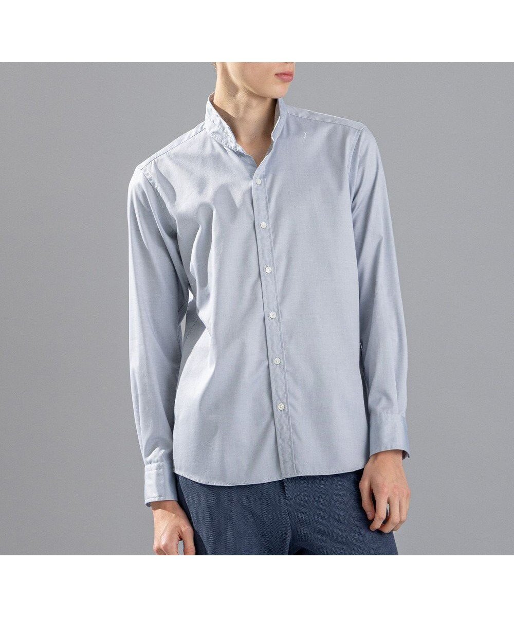 【ジョゼフ オム/JOSEPH HOMME / MEN】の【LEON 2月号掲載】80/2オックス ウイングカラーシャツ インテリア・キッズ・メンズ・レディースファッション・服の通販 founy(ファニー) 　ファッション　Fashion　メンズファッション　Fashion for Men　トップス・カットソー　Cut & Sew Tops　メンズシャツ　Shirts　2月号　February Issue, Feb. Edition　オックス　Oxford Fabric　シェイプ　Shape, Slim Fit　ストレッチ　Stretch, Stretchy Fabric　エレガント 上品　Elegant　夏　Summer　定番　Standard, Basic Item　春　Spring　S/S・春夏　SS, Spring/Summer, Warm Season　長袖　Long Sleeve, Full Sleeve　雑誌　Magazine, Fashion Magazine　サックスブルー系|ID: prp329100004665042 ipo3291000000034177120