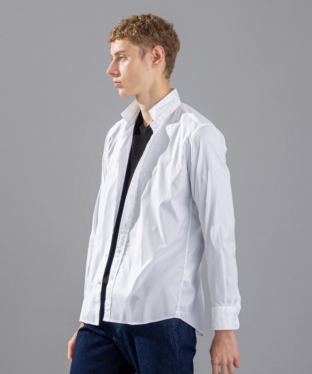 【ジョゼフ オム/JOSEPH HOMME / MEN】の【LEON 2月号掲載】80/2オックス ウイングカラーシャツ インテリア・キッズ・メンズ・レディースファッション・服の通販 founy(ファニー) 　ファッション　Fashion　メンズファッション　Fashion for Men　トップス・カットソー　Cut & Sew Tops　メンズシャツ　Shirts　2月号　February Issue, Feb. Edition　オックス　Oxford Fabric　シェイプ　Shape, Slim Fit　ストレッチ　Stretch, Stretchy Fabric　エレガント 上品　Elegant　夏　Summer　定番　Standard, Basic Item　春　Spring　S/S・春夏　SS, Spring/Summer, Warm Season　長袖　Long Sleeve, Full Sleeve　雑誌　Magazine, Fashion Magazine　ホワイト系|ID: prp329100004665042 ipo3291000000034177121